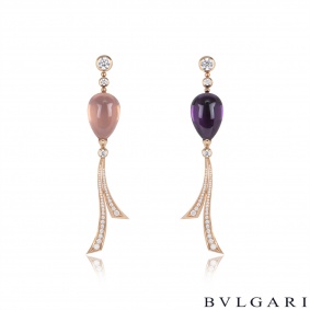 Bvlgari Rose Gold Diamond & Gemstone Festa Earrings